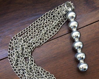 Solid Metal Flogger - Heavy Weight Stainless Steel Chain Tail BDSM Flogger for Sensation Play