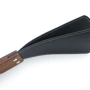 Paddle in Leather and Walnut Wood for Kink Fetish
