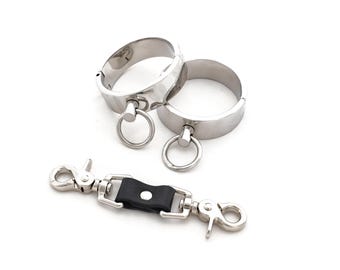 Heavy Duty Metal Cuffs in Surgical Steel, Industrial Statement Wristwear, Structural Locking Bracelet