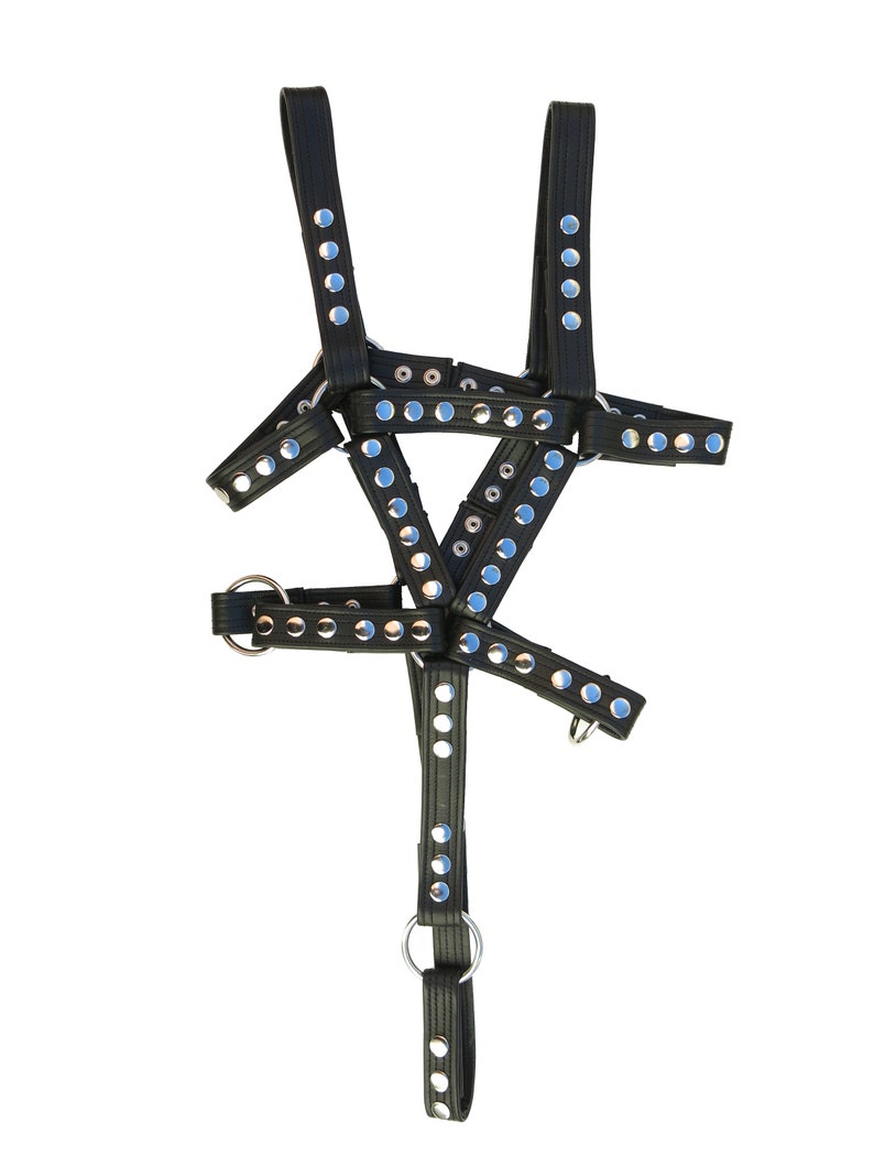 Men's Leather Harness Full Body Harness in Black Leather Etsy