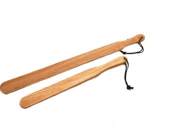 Wooden Sex Paddle with Tapered Ends for Loud Spanking, Short or Extra Long Sex Paddle for Impact Play, Handcrafted from Recycled Wood