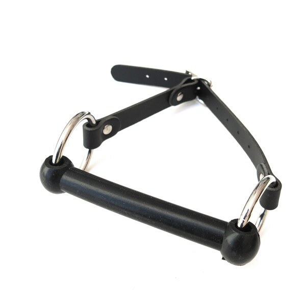 Bone Gag in Silicone and Leather, Kinky BDSM Bit Gag, Mouth Gag for Bondage and Submission, Horse Bit for Pony Play or Pet Play, Buckled