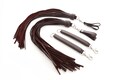 Poi Florentine Flogger in Wine Burgundy Cow Leather with 36 Falls, BDSM Martinet Thuddy Mop Flogger for High Impact Spanking Kink Play product logo