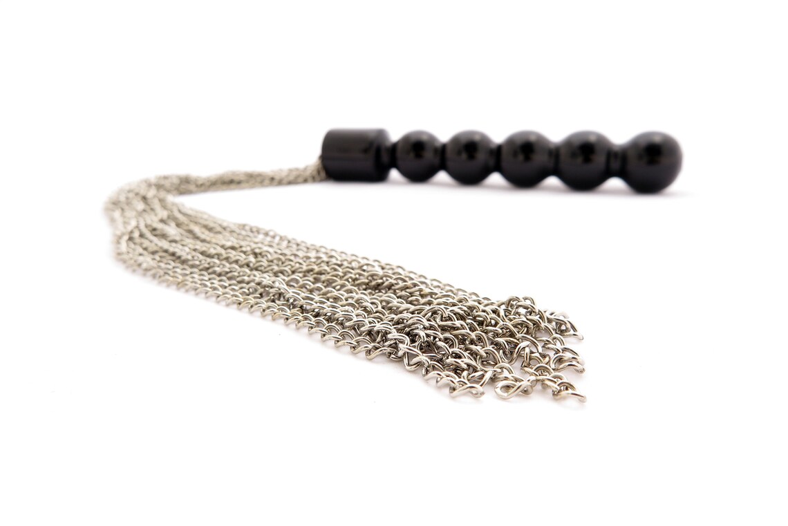 Chain Flogger With Black Wooden Handle Metal Flogger and Etsy New Zealand