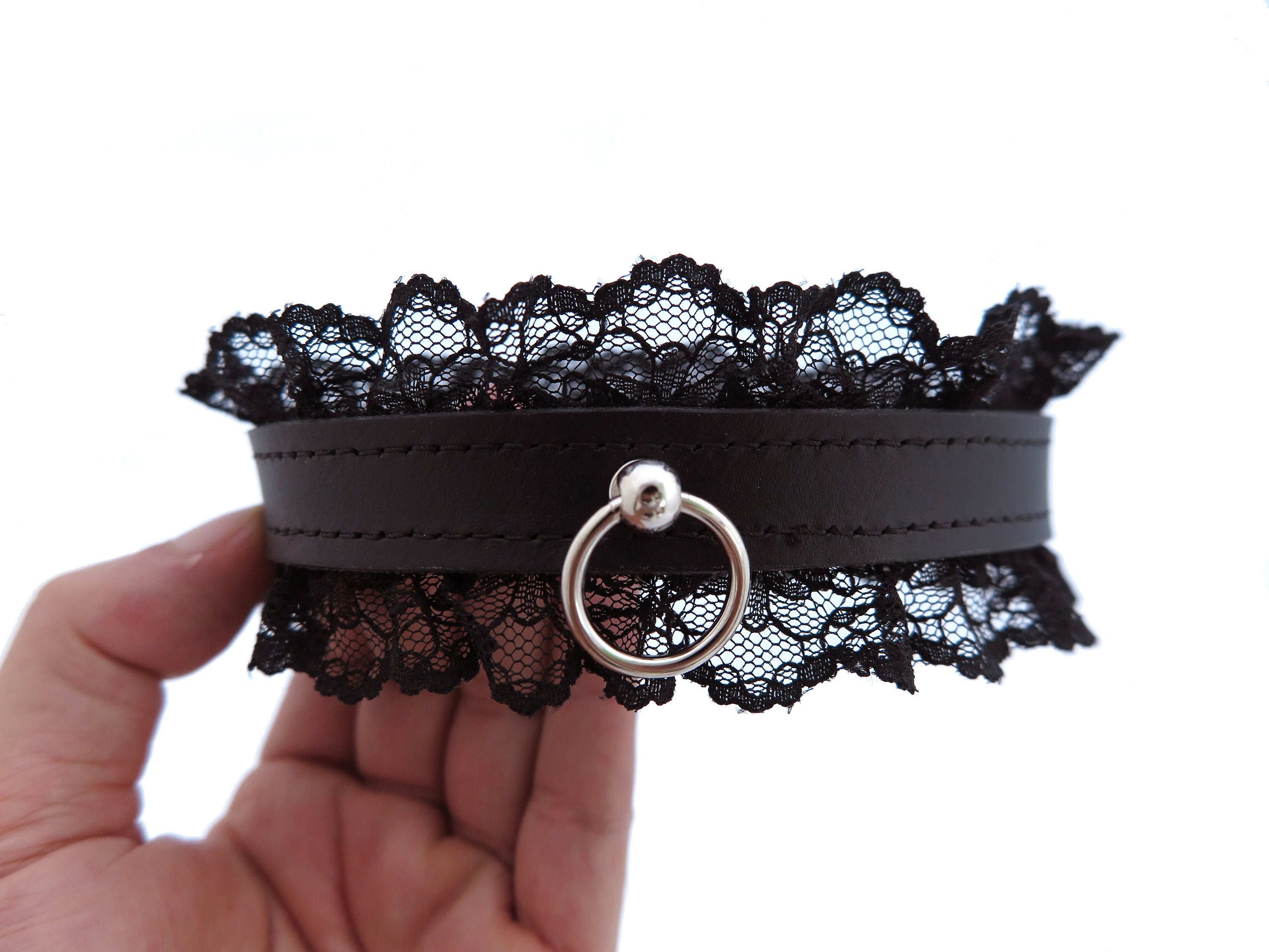 Collier Fétichiste BDSM Réglable Avec Lacets - Noir, Unisexe, Neuf