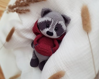 Crochet Pattern Amigurumi Raccoon Mo (German, English) Crochet Pattern Raccoon Mo