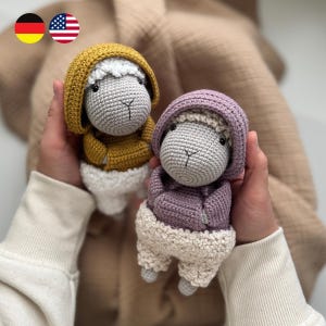 かぎ針編みの編みぐるみ羊ウィルマとウィリー（ドイツ語、英語） かぎ針編みの編みぐるみ羊ウィルマとウィリー