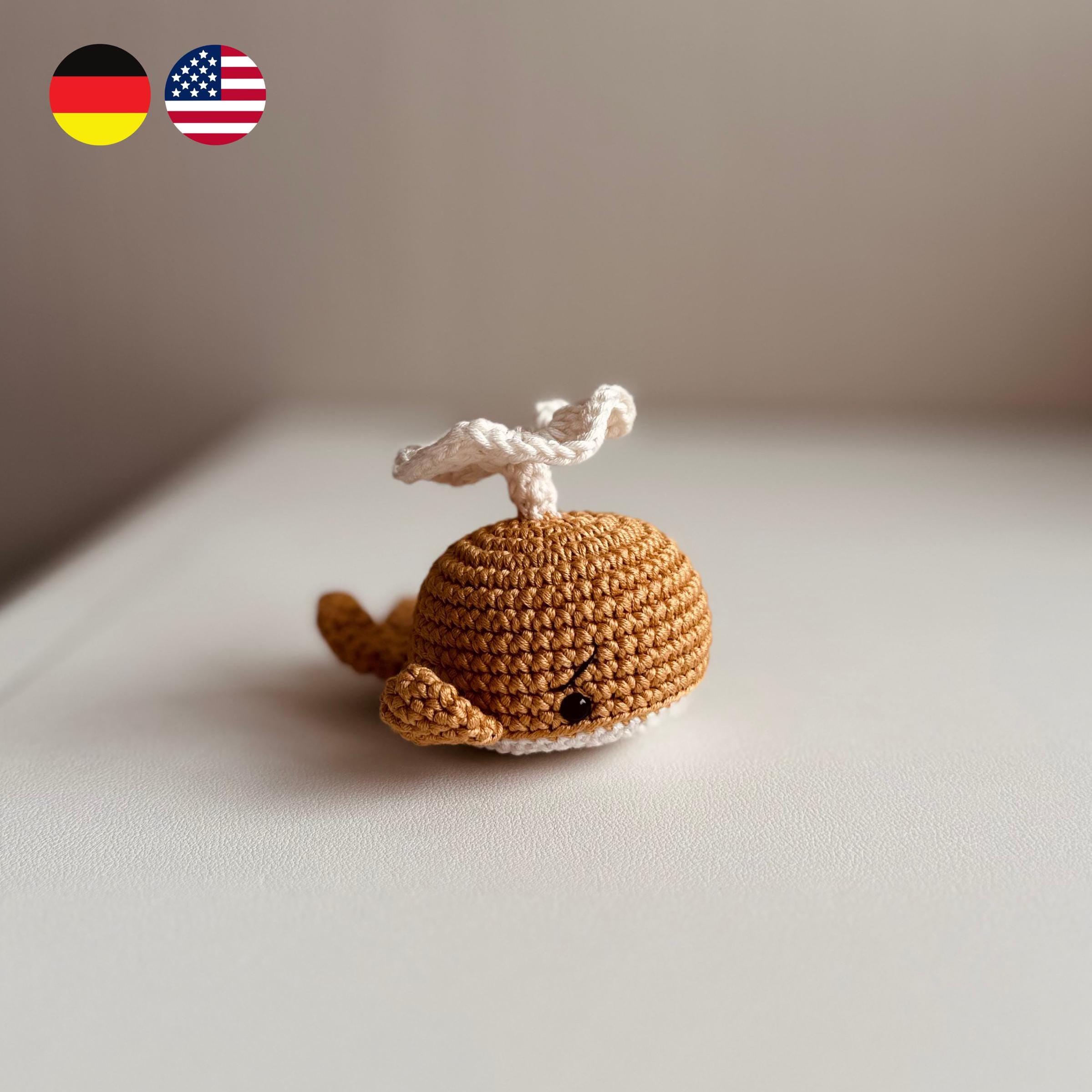 アミグルミのクジラ「Tiny Walter」のかぎ針編みパターン（ドイツ語