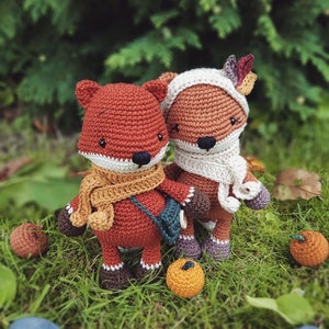 Crochet Pattern Amigurumi Fox Freddy & Fiona (Deutsch, English, Espanol) Crochet Pattern Fox Freddy and Fiona