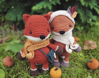 Crochet Pattern Amigurumi Fox Freddy & Fiona (Deutsch, English, Espanol) Crochet Pattern Fox Freddy and Fiona