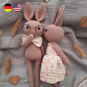 Häkelanleitung Amigurumi Hasen Oliver und Olivia (Deutsch, English) Crochet Pattern Bunnies