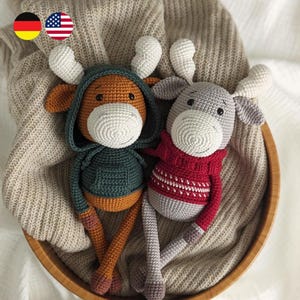 Häkelanleitung Amigurumi Elch Erik (Deutsch, English) Crochet Pattern Erik the Moose