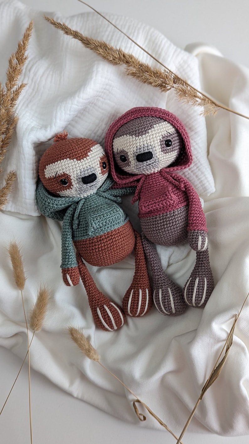 Crochet Pattern Amigurumi Sloth Sam (german, English) Crochet Pattern ...