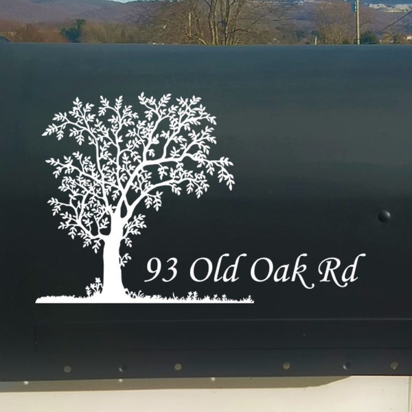 Oak Tree Vinyl Mailbox Decal