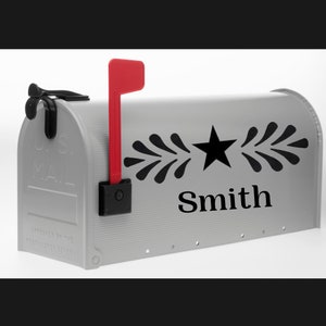 Black Prim Star Vinyl Mailbox Decal
