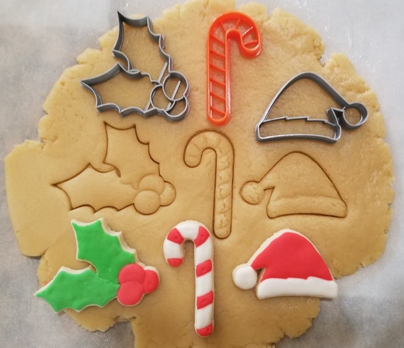 Santa coming down the chimneyfireplace Cookie or Fondant Cutter with built-in imprint