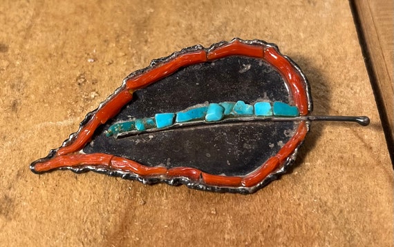 Vintage Navajo solid 925 sterling Brooch - image 1