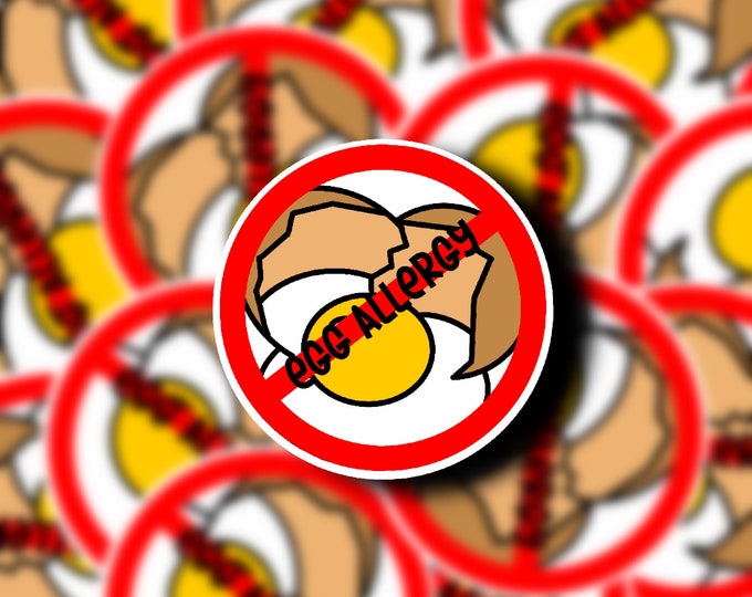 Set of 12 allergy awareness waterproofdishwasher safe stickers