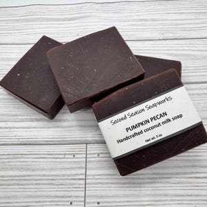 Pumpkin Pecan coconut milk soap with cocoa butter and shea butter