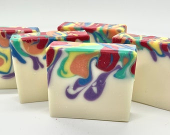 Rainbow Drop Cold Process Soap with Shea Butter