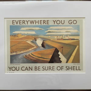 Paul Nash 1889-1946 (después) Cartel publicitario de Shell Oil, impresión litográfica offset, enmarañada y montada, lista para enmarcar.