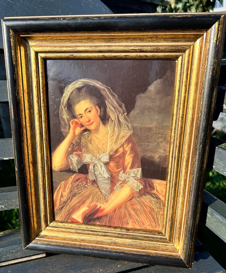 Vintage Oil Painting Portrait Reproduction of a Lady - Etsy