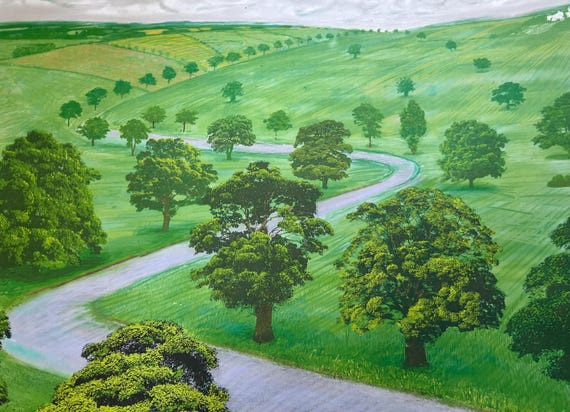 David Hockney Original Gallery Exhibition Poster Featuring the