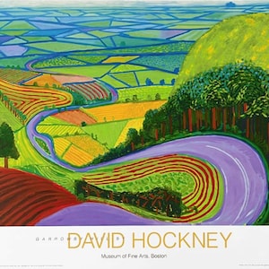 David Hockney Poster Original USA Gallery Exhibition Poster Garrowby Hill