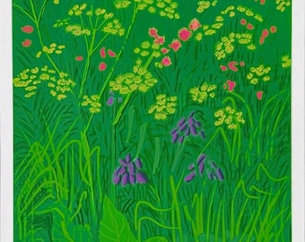David Hockney Ankunft des Frühlings Originales Galerie Ausstellungsposter 47.5 x 66 cm