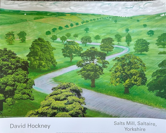 絵画 Evergreen Valley David Hockney Original Gallery Exhibition Poster Featuring the