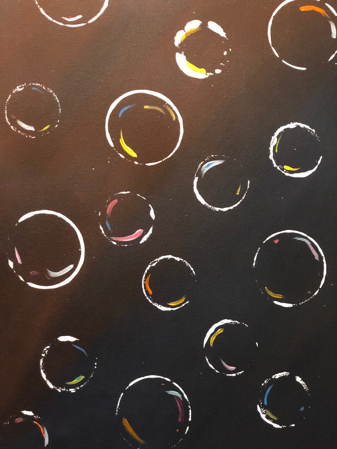 Bubbles Acrylic Painting Etsy