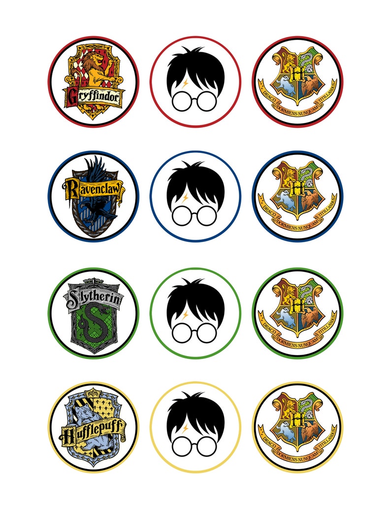 Harry Potter Cupcake Toppers 12 Etsy