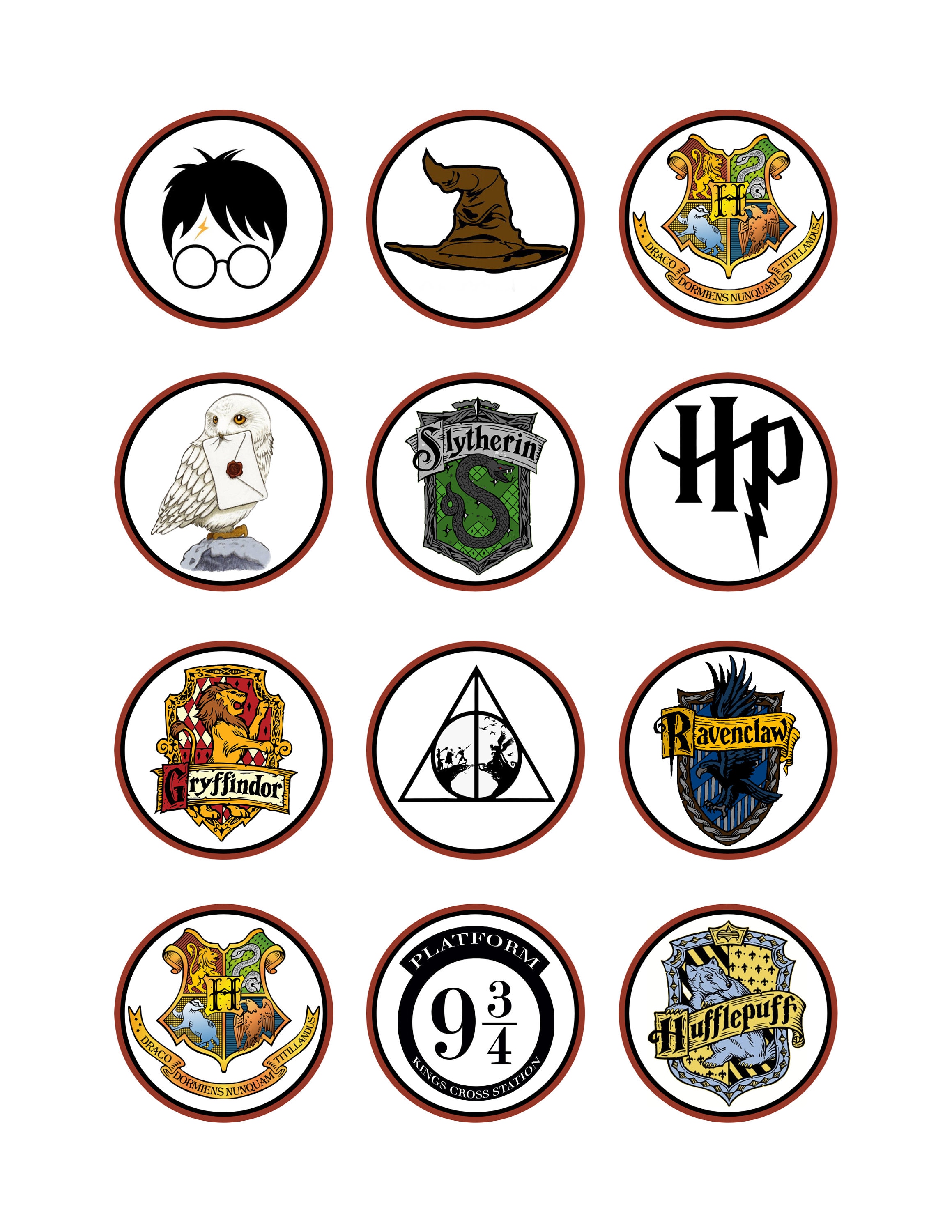 Harry Potter Cupcake Topper 12 Etsy