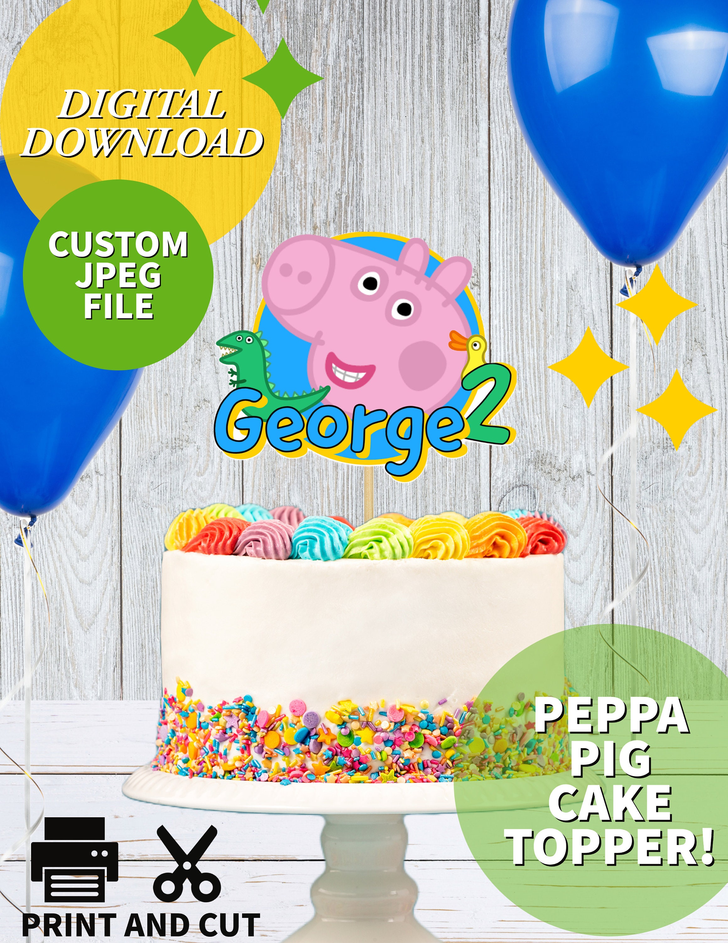 Casa Peppa Pig Topper  Peppa pig birthday, Peppa pig cake topper, Peppa pig  stickers