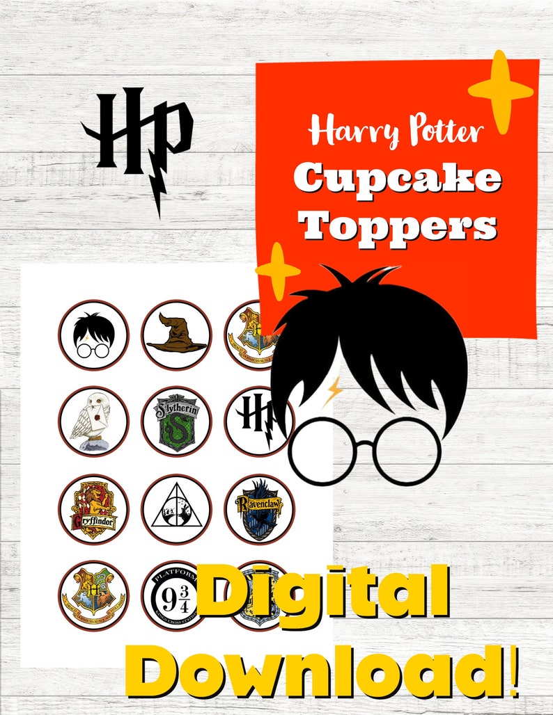 Harry Potter Cupcake Topper 12 Etsy
