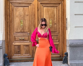 Pink Romantic Two Piece Set - Prom Dress or Wedding Guest Dress