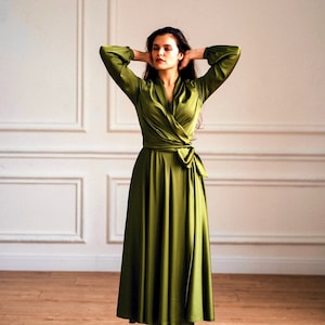 Olive green dress - wedding guest laura ashley style - mother of the bride, mother of the groom