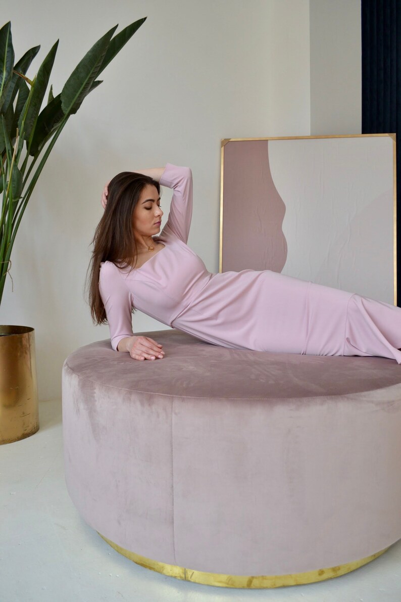 viscose dress Dusty Rose Bridesmaid Dress Mermaid bridesmaid dress max mara 1920s dress Pink Office Dress ariana grande dress
