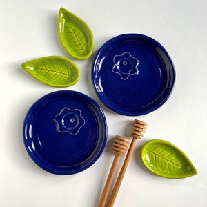 Blueberry Plate, Handmade Ceramic Kitchen Spoon Rest