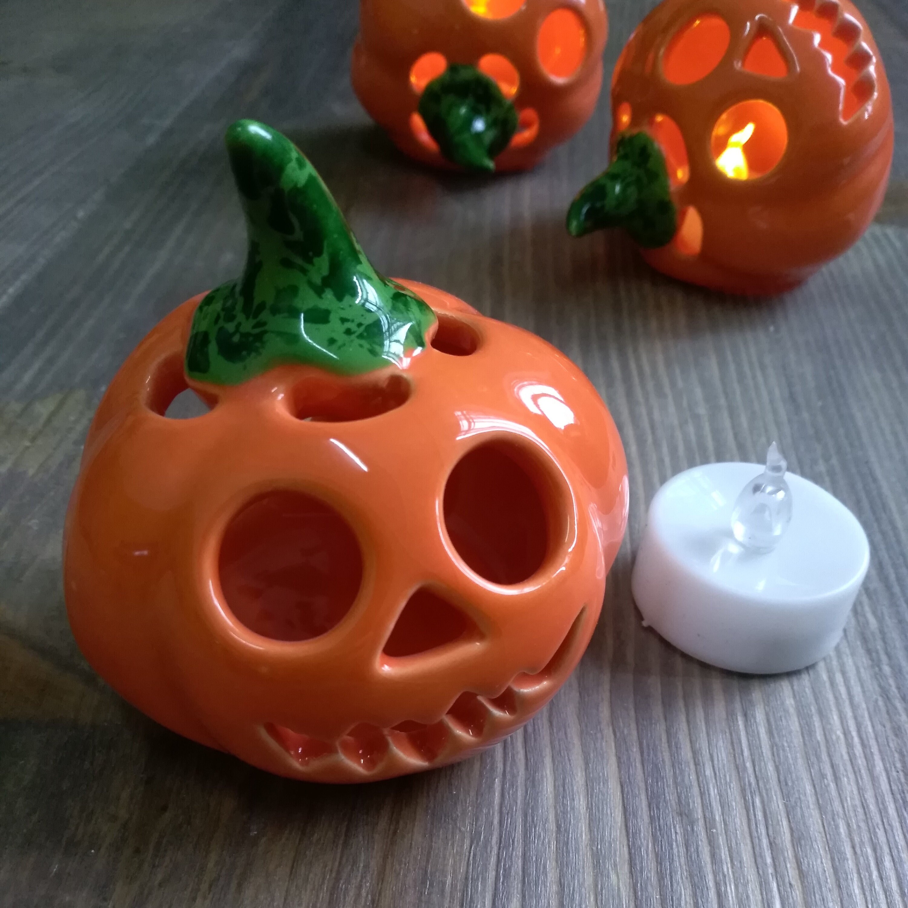 Pumpkin Tea Light Holders. Halloween Pumpkin. Handmade Ceramic Etsy