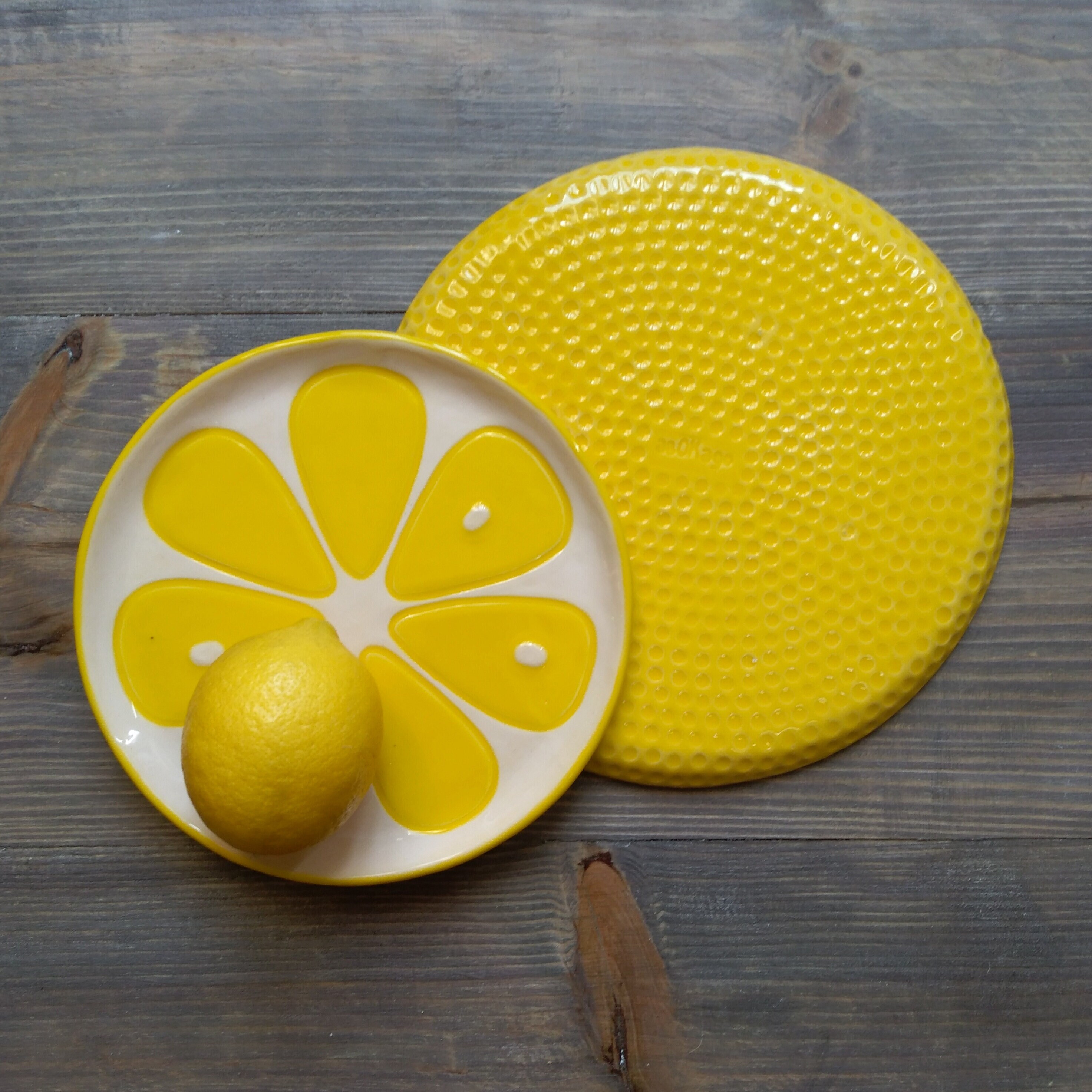 Ceramic plates Lemon. Handmade pottery dinner plates citrus Etsy