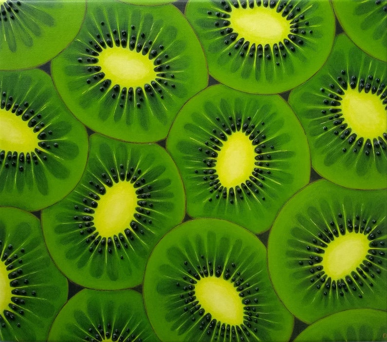 Kiwi acrylic painting print on canvas. Fine art prints. | Etsy