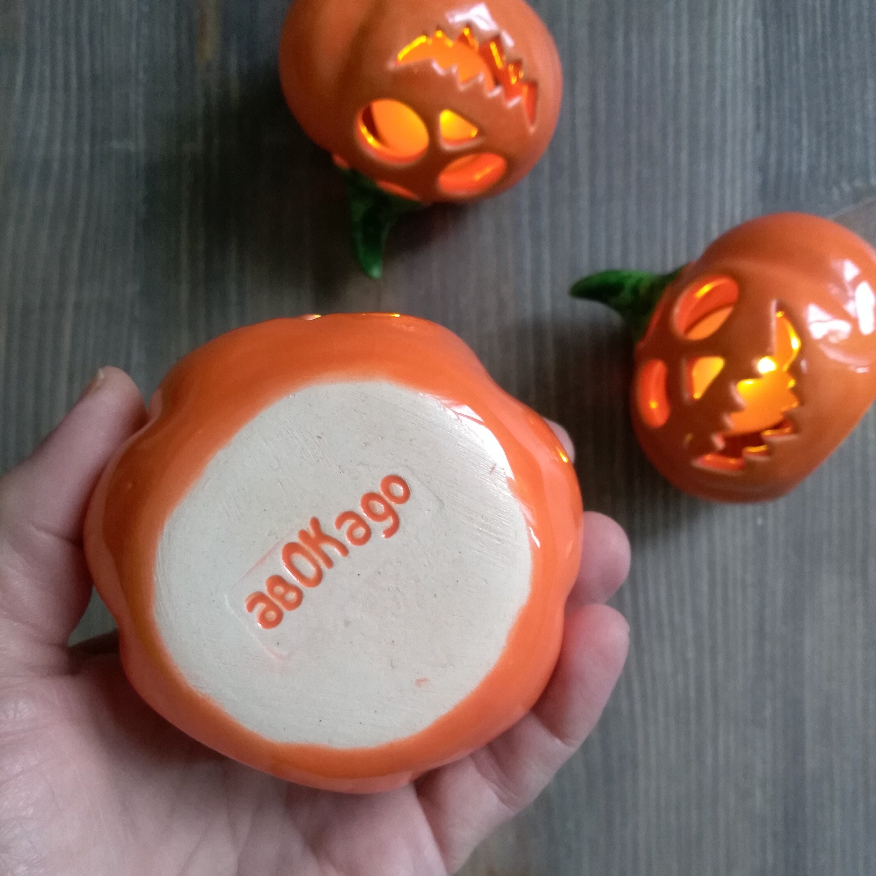 Pumpkin Tea Light Holders. Halloween Pumpkin. Handmade Ceramic Etsy