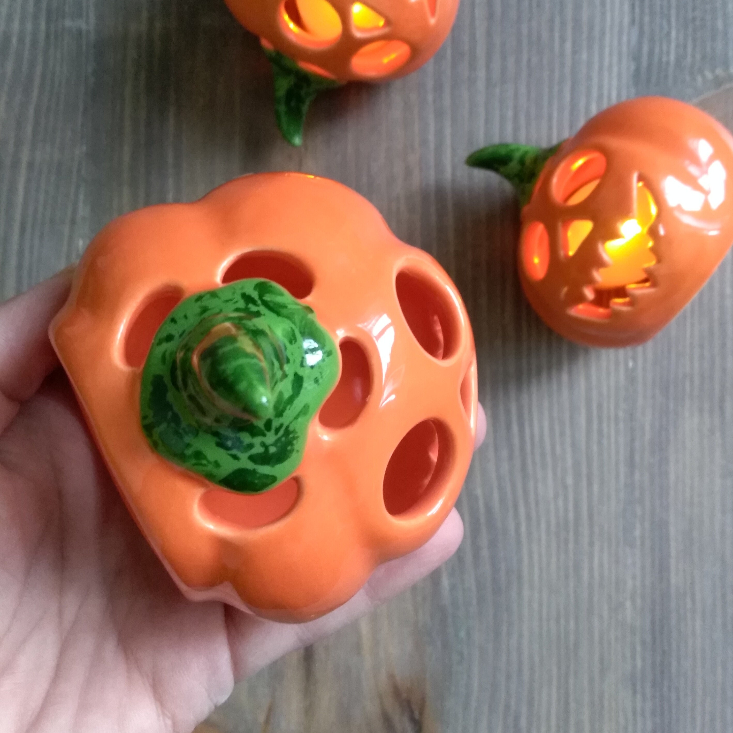 Pumpkin Tea Light Holders. Halloween Pumpkin. Handmade Ceramic Etsy