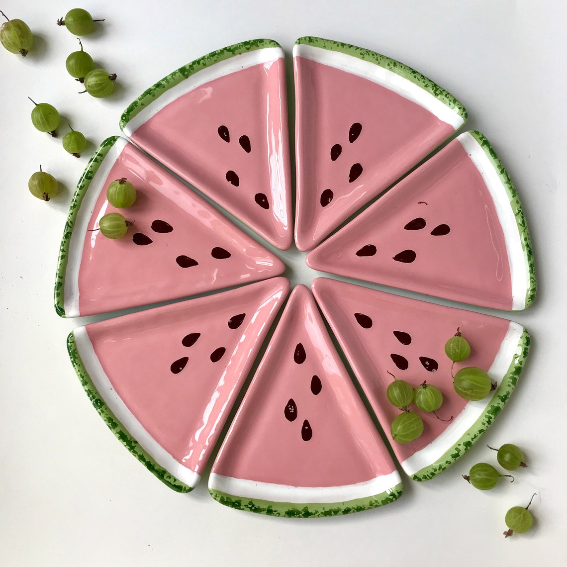 Watermelon Platter Handmade Ceramic Large Serving Platter Etsy