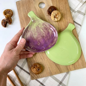 Fig Spoon Rest, Handmade Ceramic Kitchenware, Fruit Kitchen Decor, Gift for Home, Gift for Fig Lover image 2