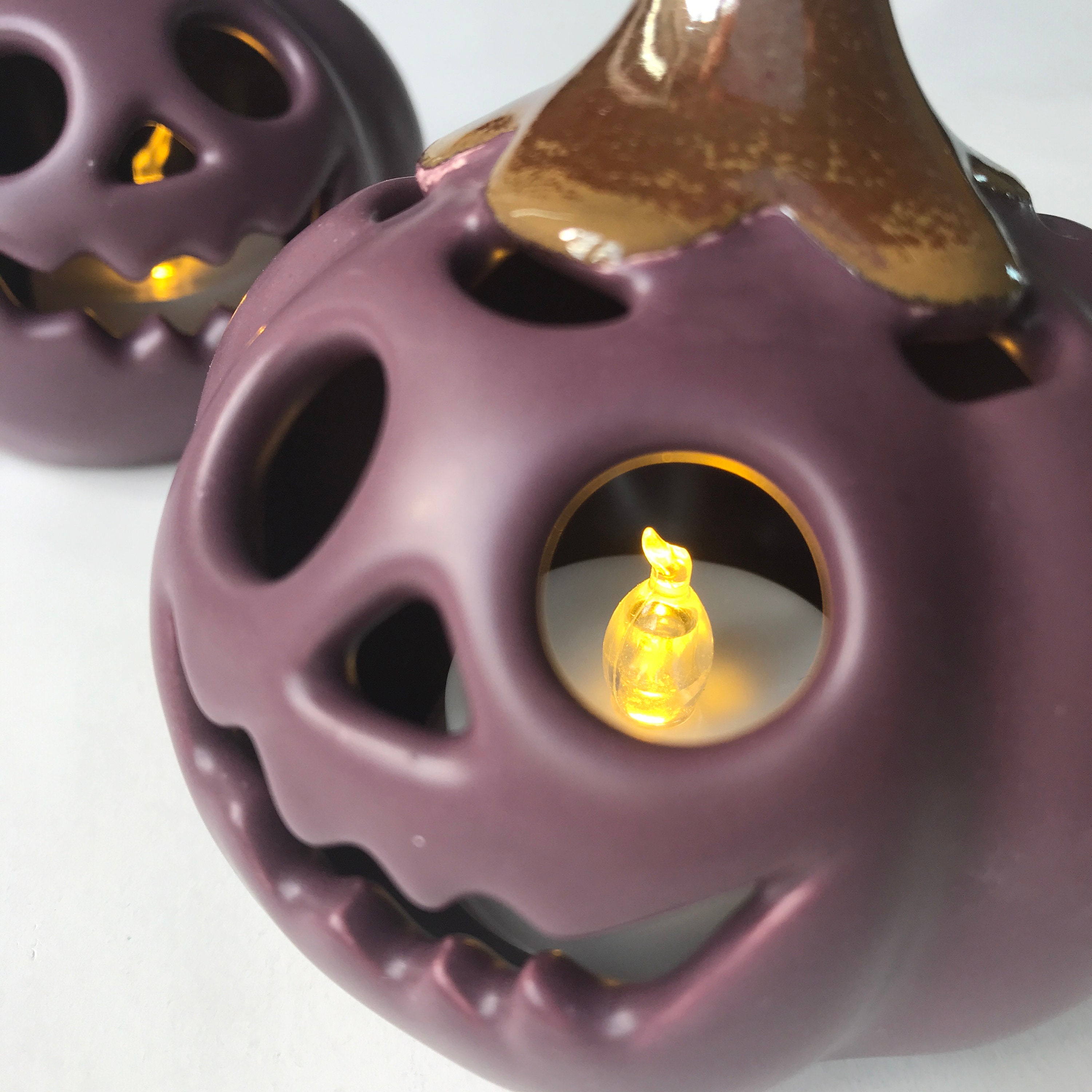 Cute Pumpkin Candleholder Handmade Ceramic Candle Holder Etsy