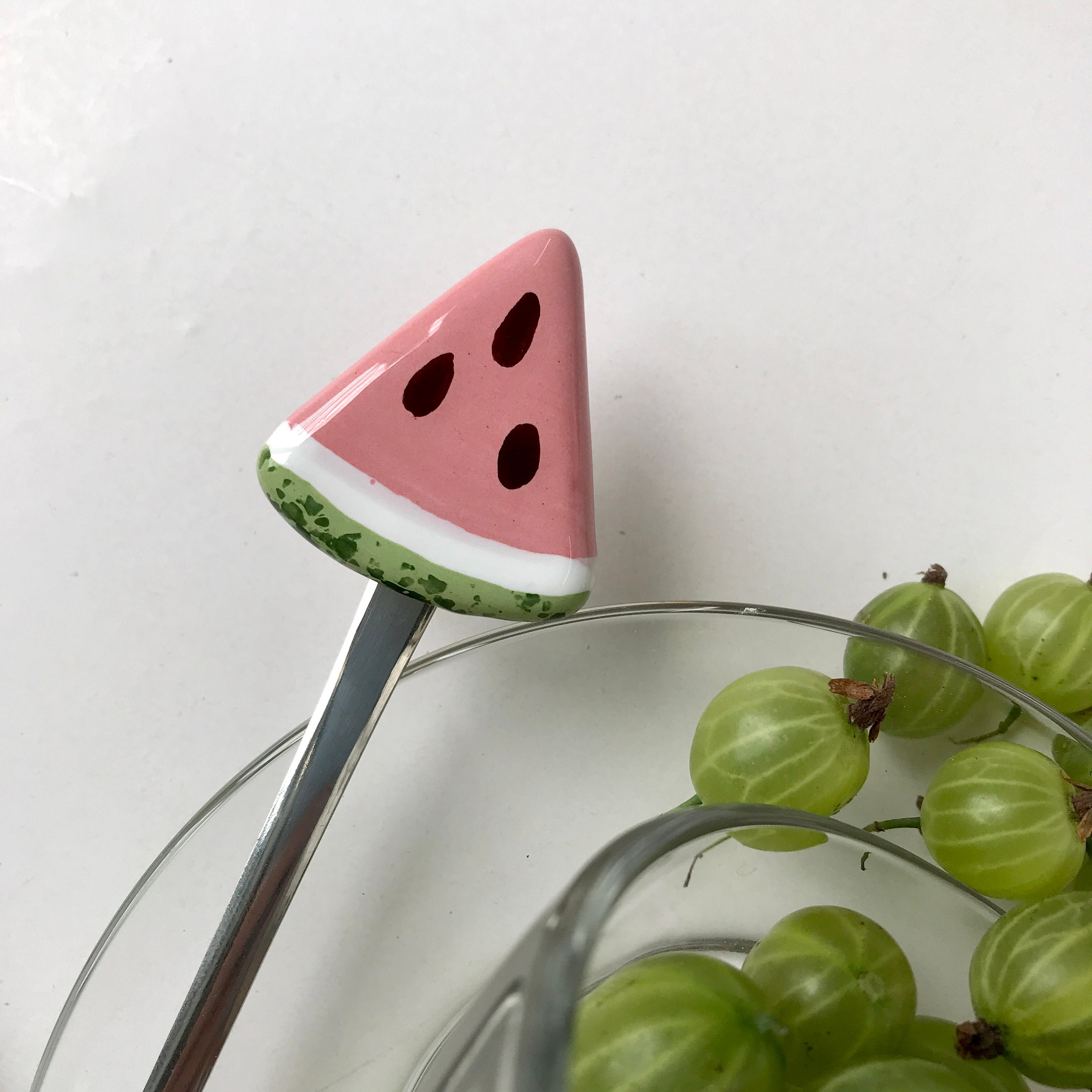 Watermelon Set of Small Spoon & Small Spoon Rest Ceramic Pink Etsy