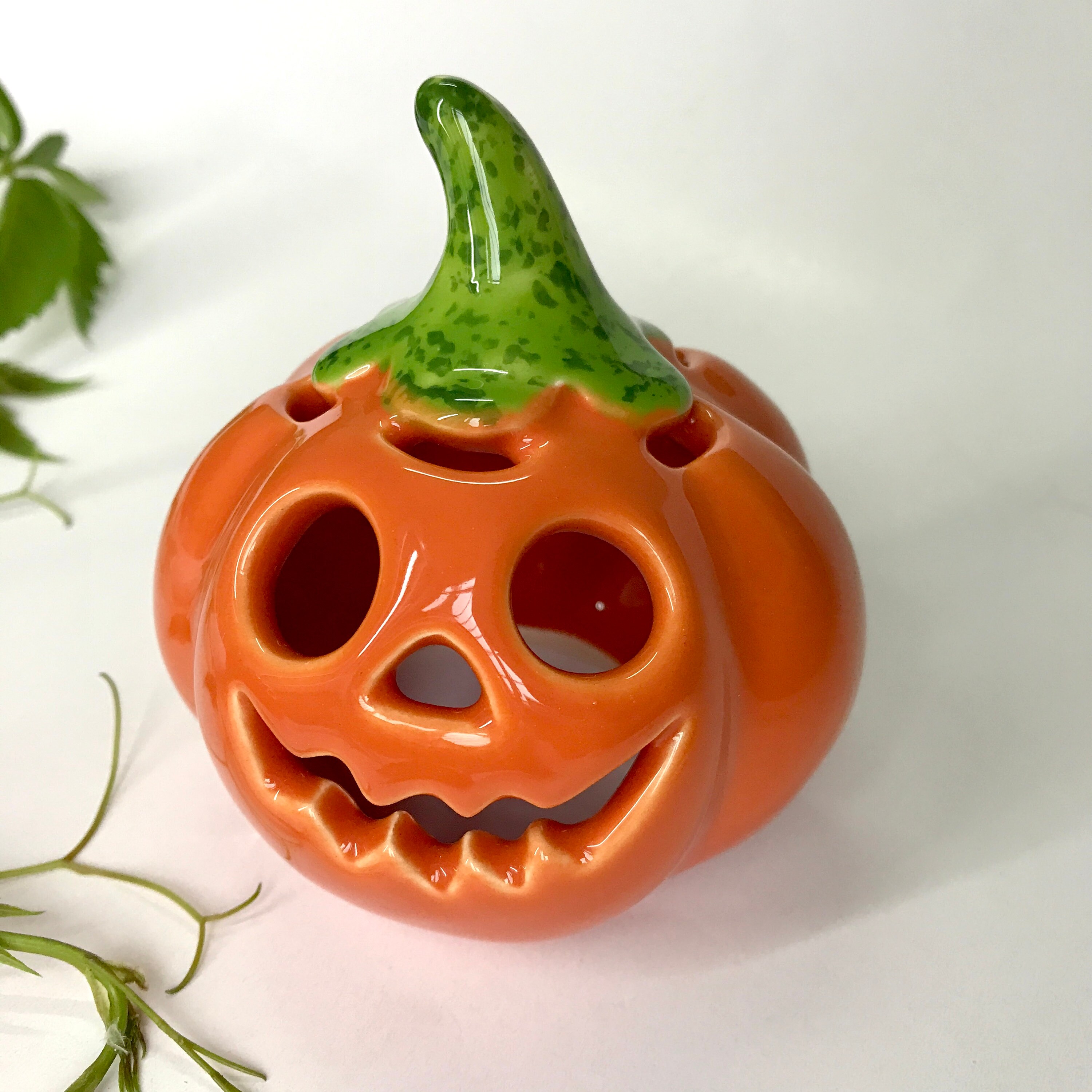 Pumpkin Candle Holder Handmade Ceramic Tea Light Holder Etsy