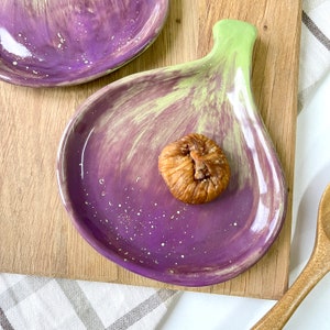 Fig Spoon Rest, Handmade Ceramic Kitchenware, Fruit Kitchen Decor, Gift for Home, Gift for Fig Lover image 4